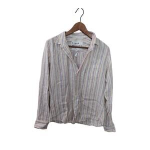 Frank & Eileen Linen Rainbow Striped Button Down Shirt